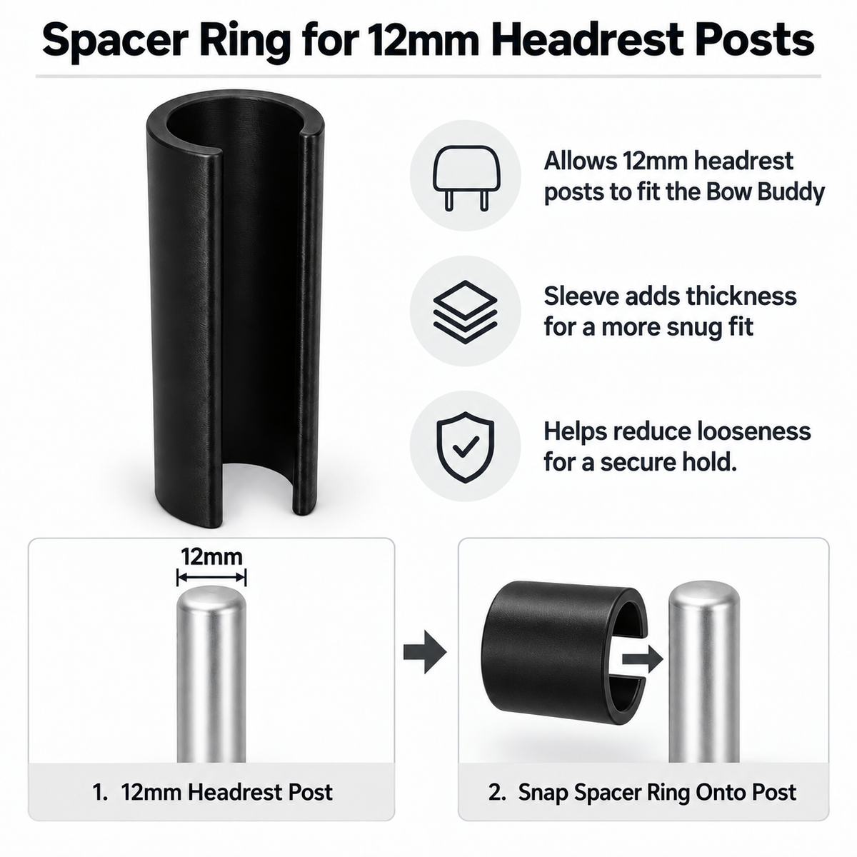 Bow Buddy Replacement Spacer Ring - For 12mm Headrest Posts