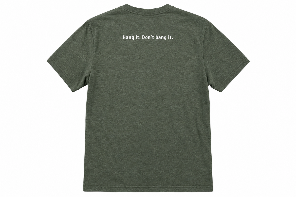 Bow Buddy® “Hang It. Don’t Bang It.” T-Shirt – Military Green