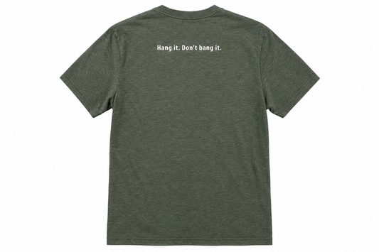 Bow Buddy® “Hang It. Don’t Bang It.” T-Shirt – Military Green