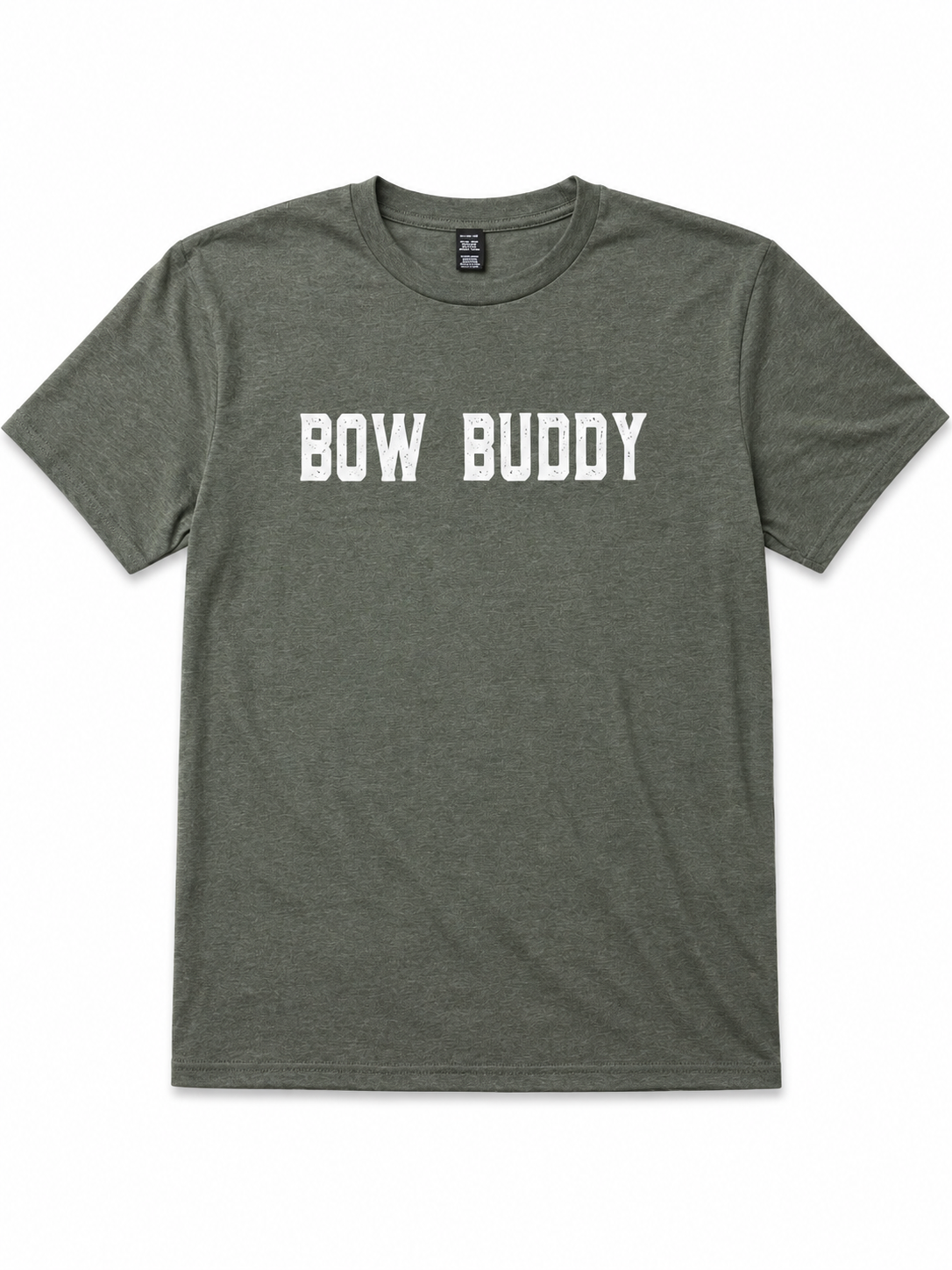 Bow Buddy® “Hang It. Don’t Bang It.” T-Shirt – Military Green