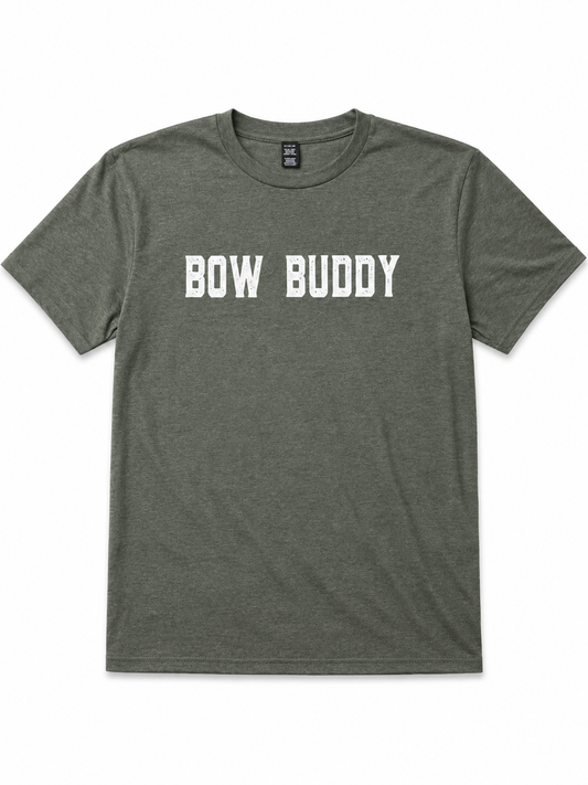 Bow Buddy® “Hang It. Don’t Bang It.” T-Shirt – Military Green